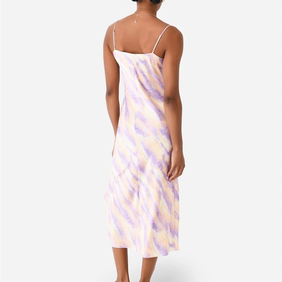 Elegant Purple and Cream Slip Dress